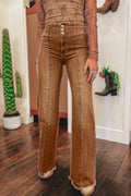 High Waist Raw Hem Flare Jeans