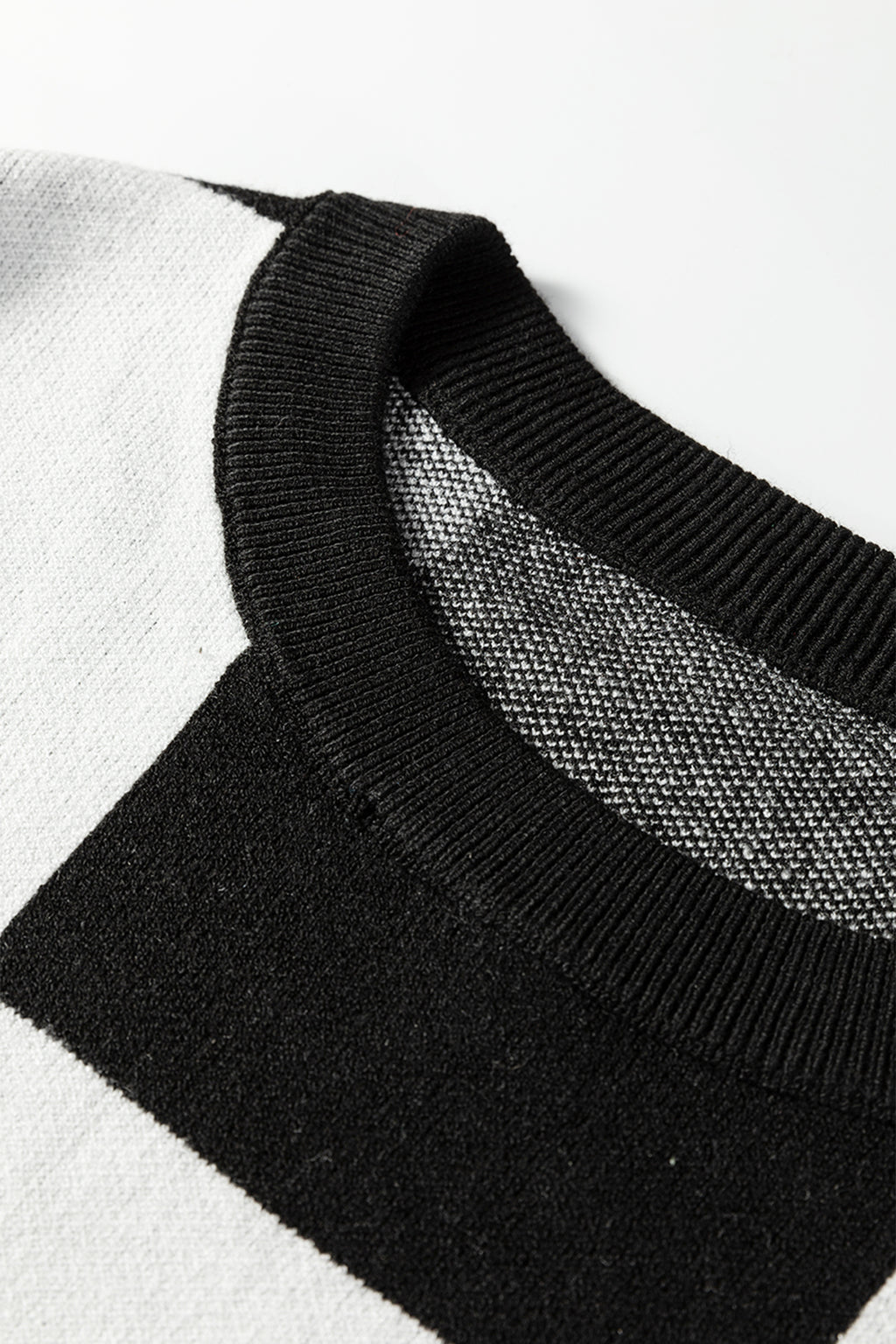 Checkered Drop Shoulder Sweater