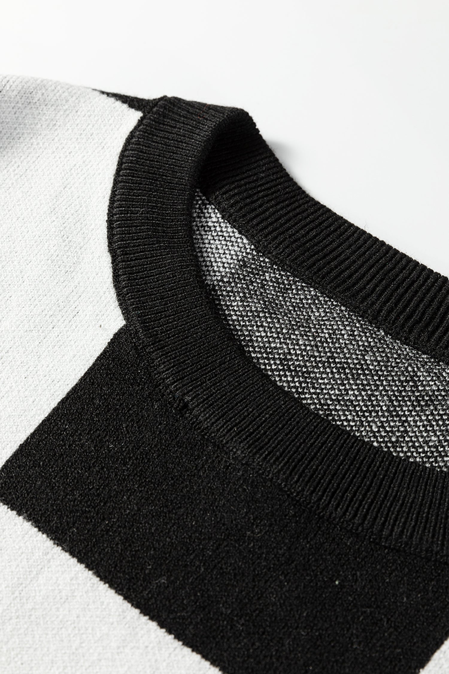 Checkered Drop Shoulder Sweater