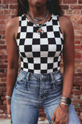 Checkered Slim Tank Top