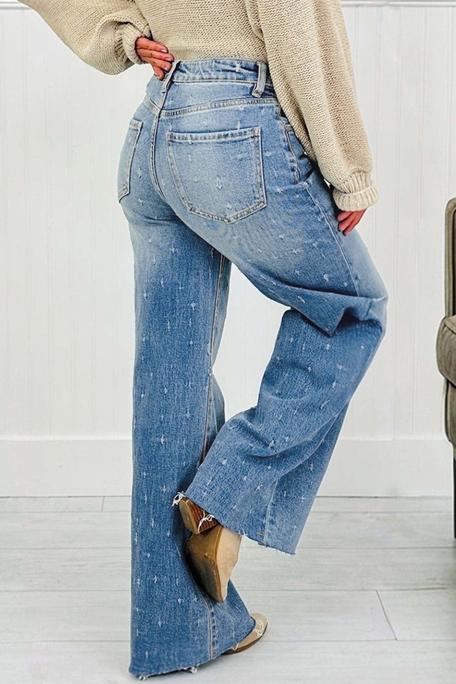 Distressed Detail Tummy Jeans