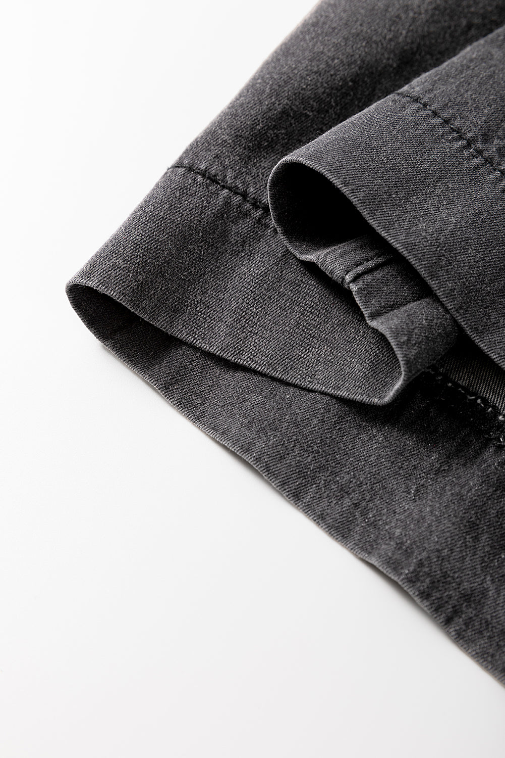 Mineral Wash Button Fly Wide Leg Jeans