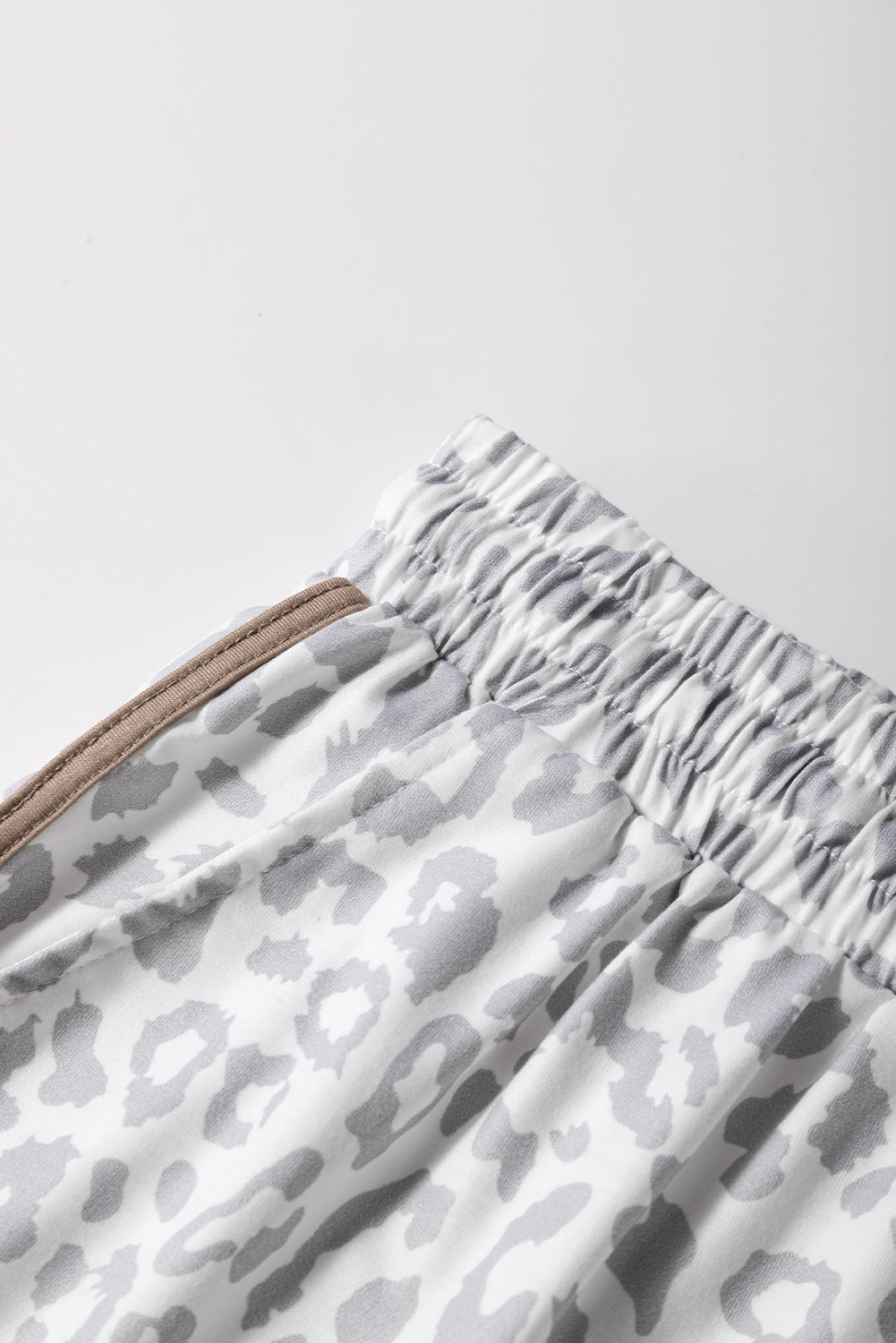 White Leopard Casual Shorts