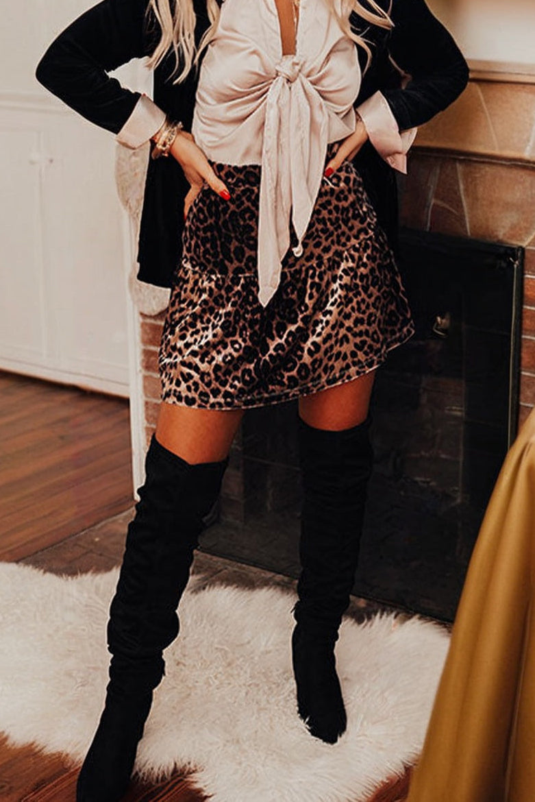 Leopard Tiered Mini Skirt