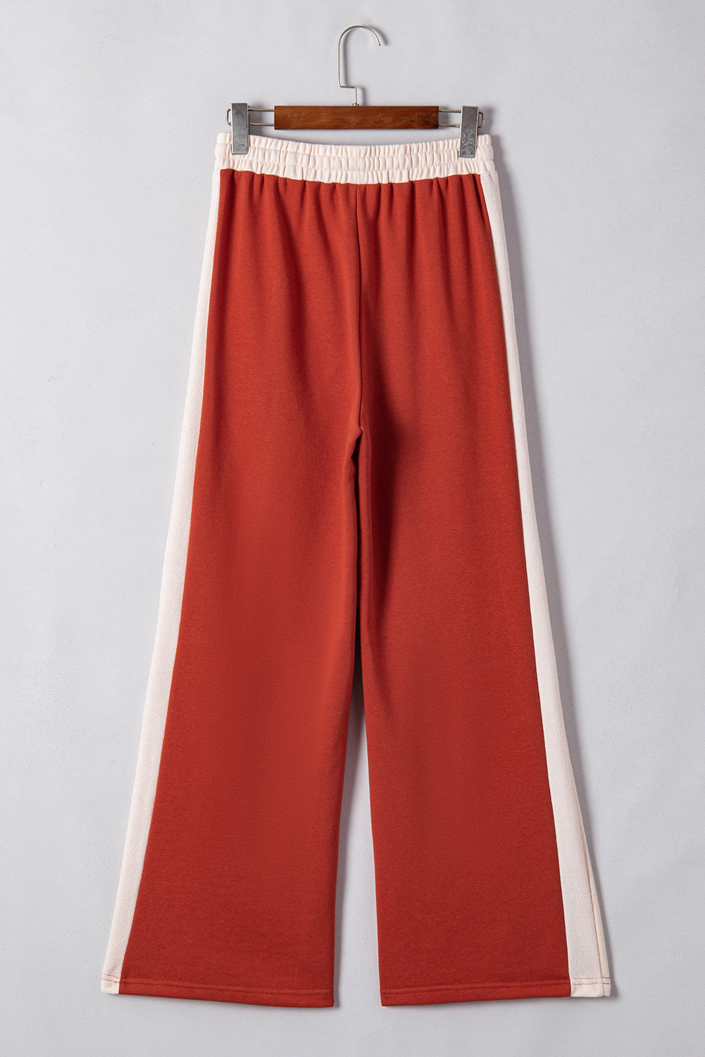 Color Block Drawstring Wide Leg Pants