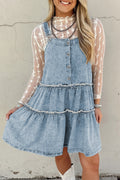 Light Wash Overall Denim Dress