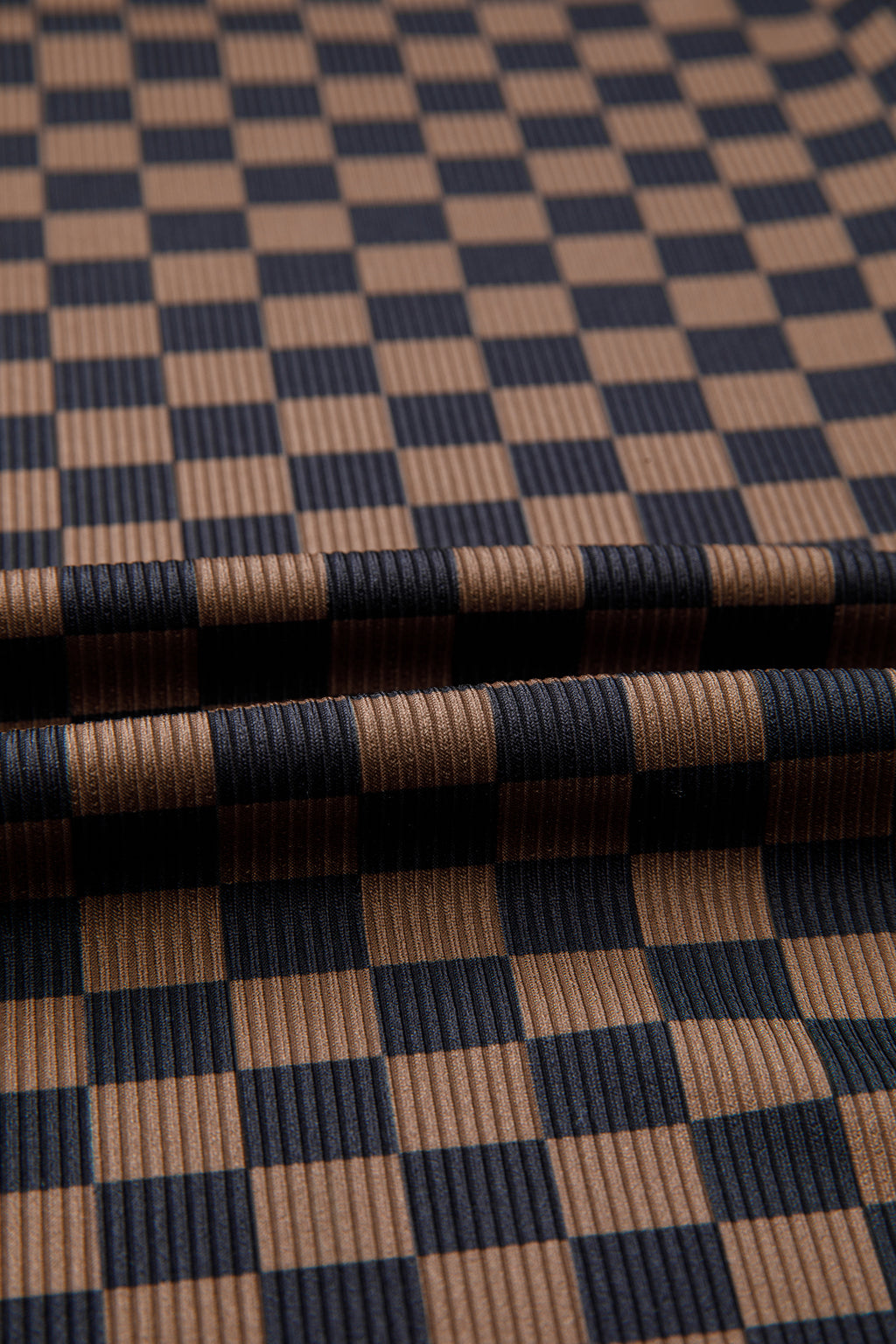 Checkered Round Neck T Shirt