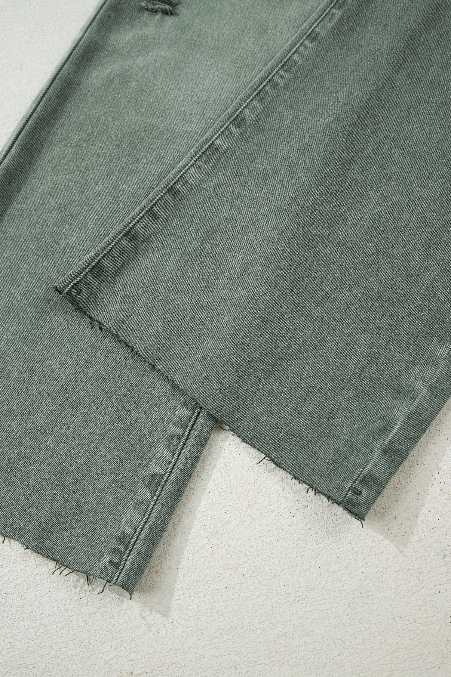 Four Leaf Clover Raw Edge Wide Leg Jeans