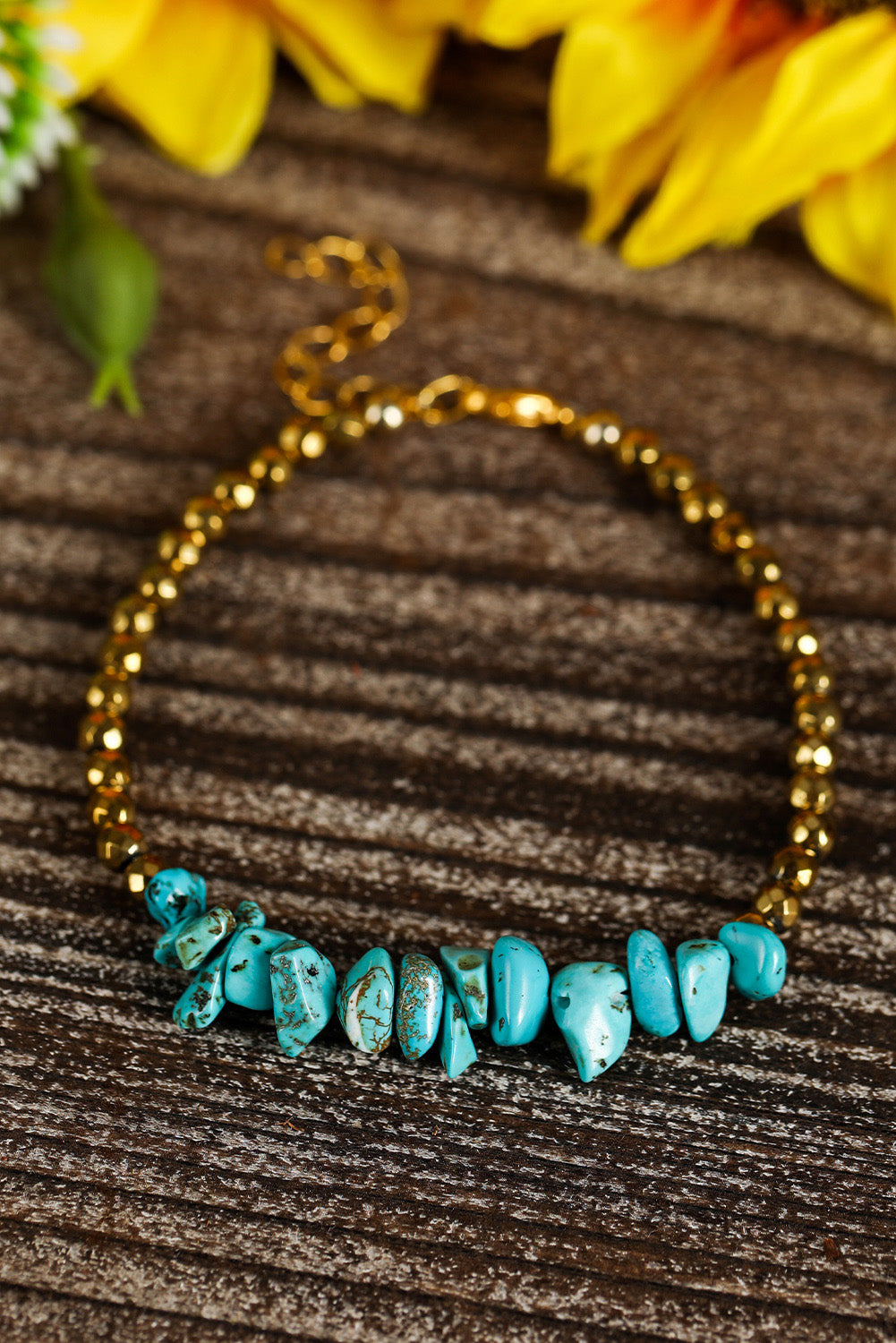 Gold Turquoise Adjustable Bracelet