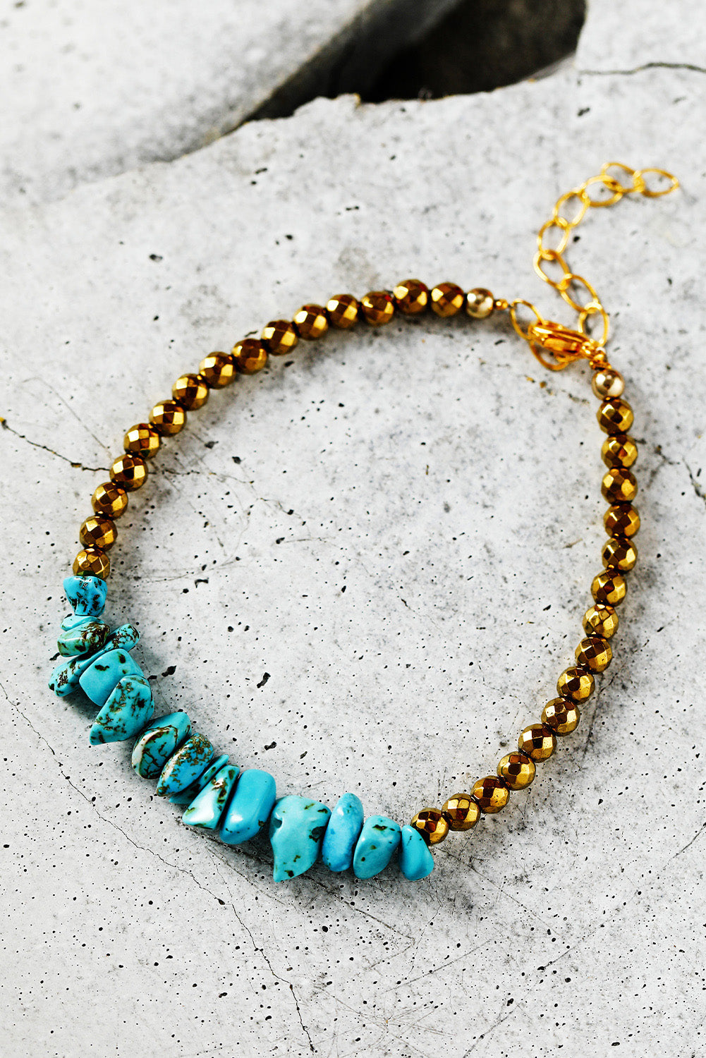 Gold Turquoise Adjustable Bracelet