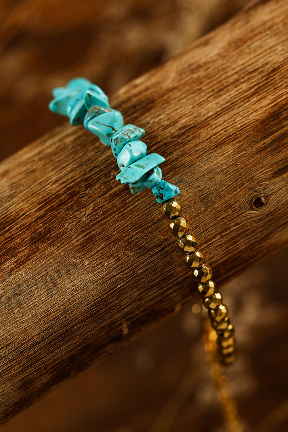 Gold Turquoise Adjustable Bracelet
