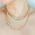 Classic Duo Layered Pearl Necklace Set-0