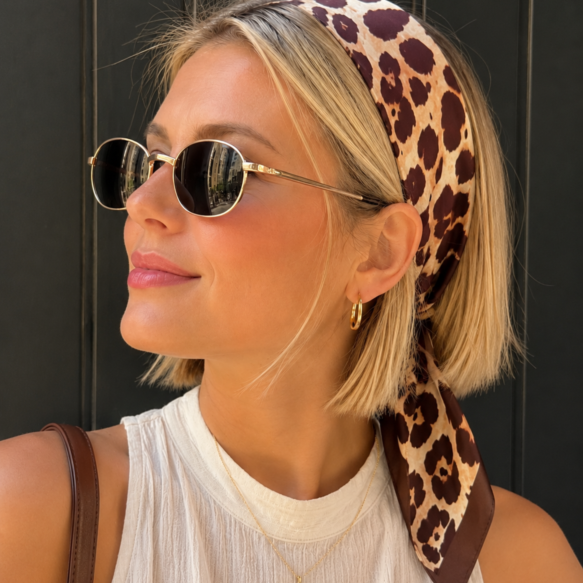 Satin Wild Rag - Leopard Print