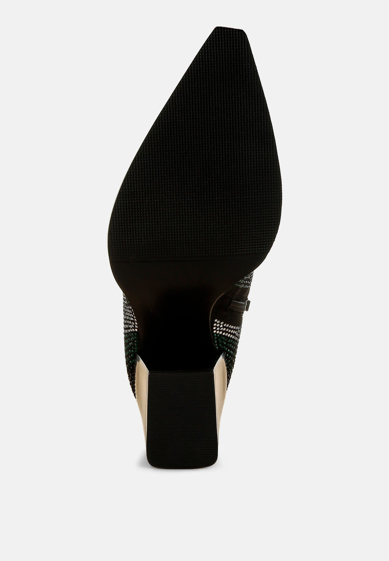 Embellished Block Heel Boots