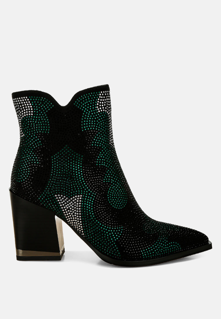 Embellished Block Heel Boots