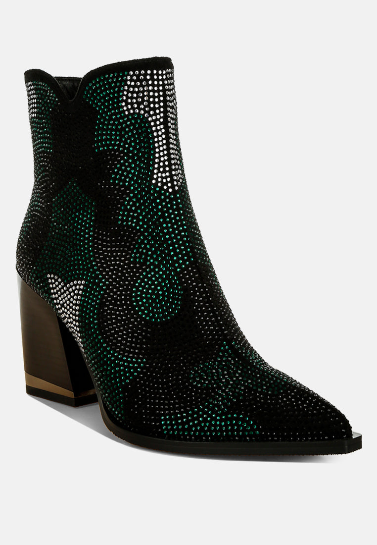 Embellished Block Heel Boots