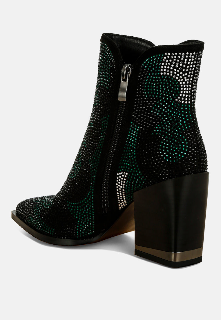 Embellished Block Heel Boots