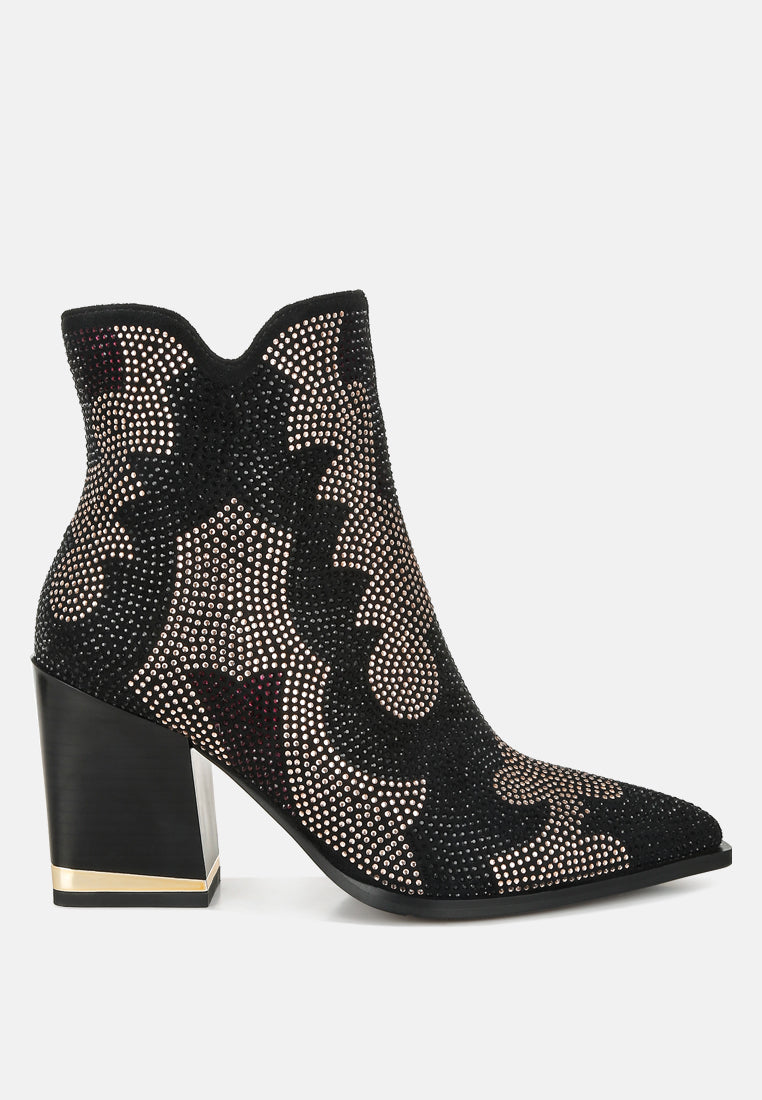 Embellished Block Heel Boots