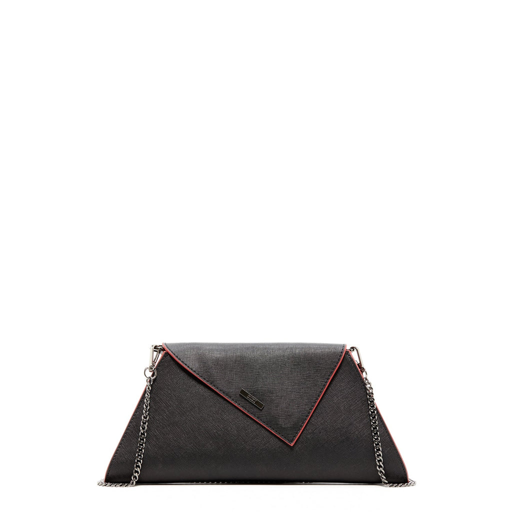 Black Leather Clutch Bag
