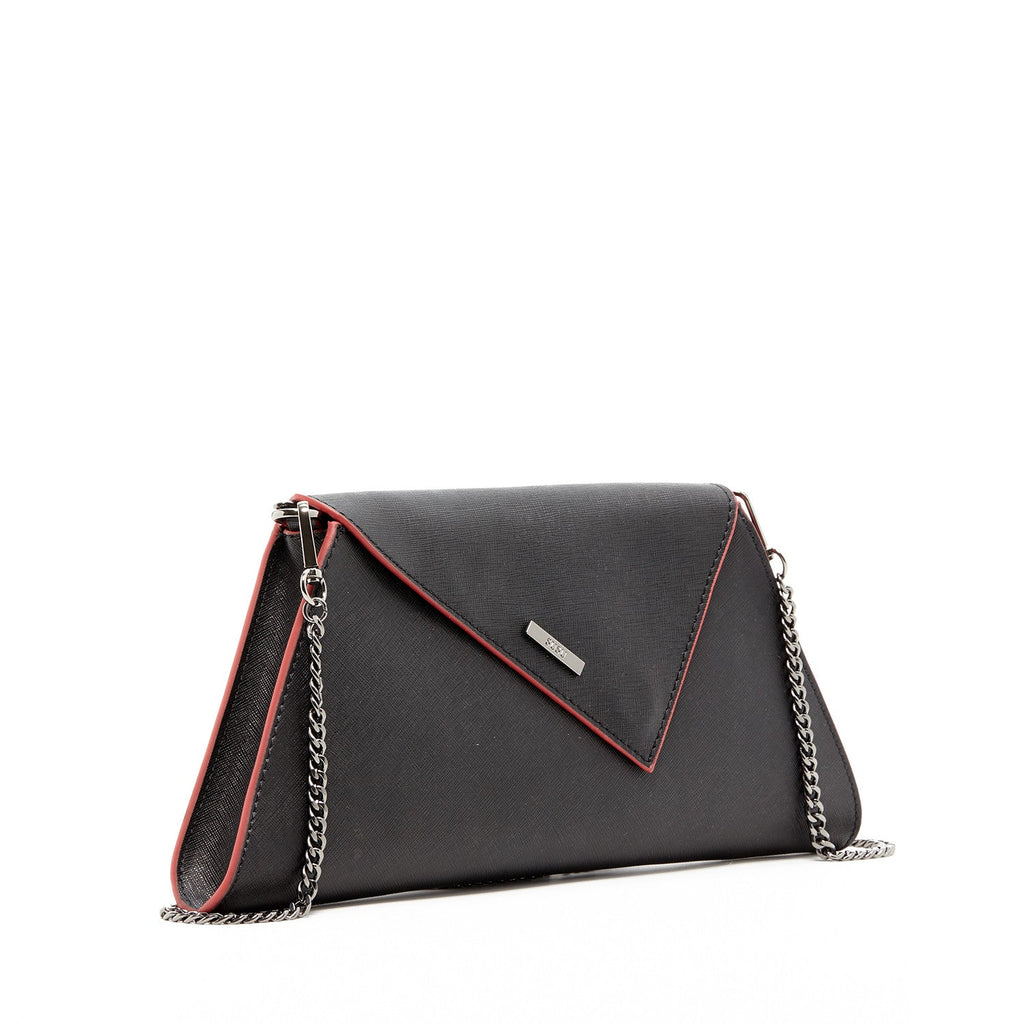 Black Leather Clutch Bag