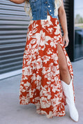 High Split Floral Maxi Skirt