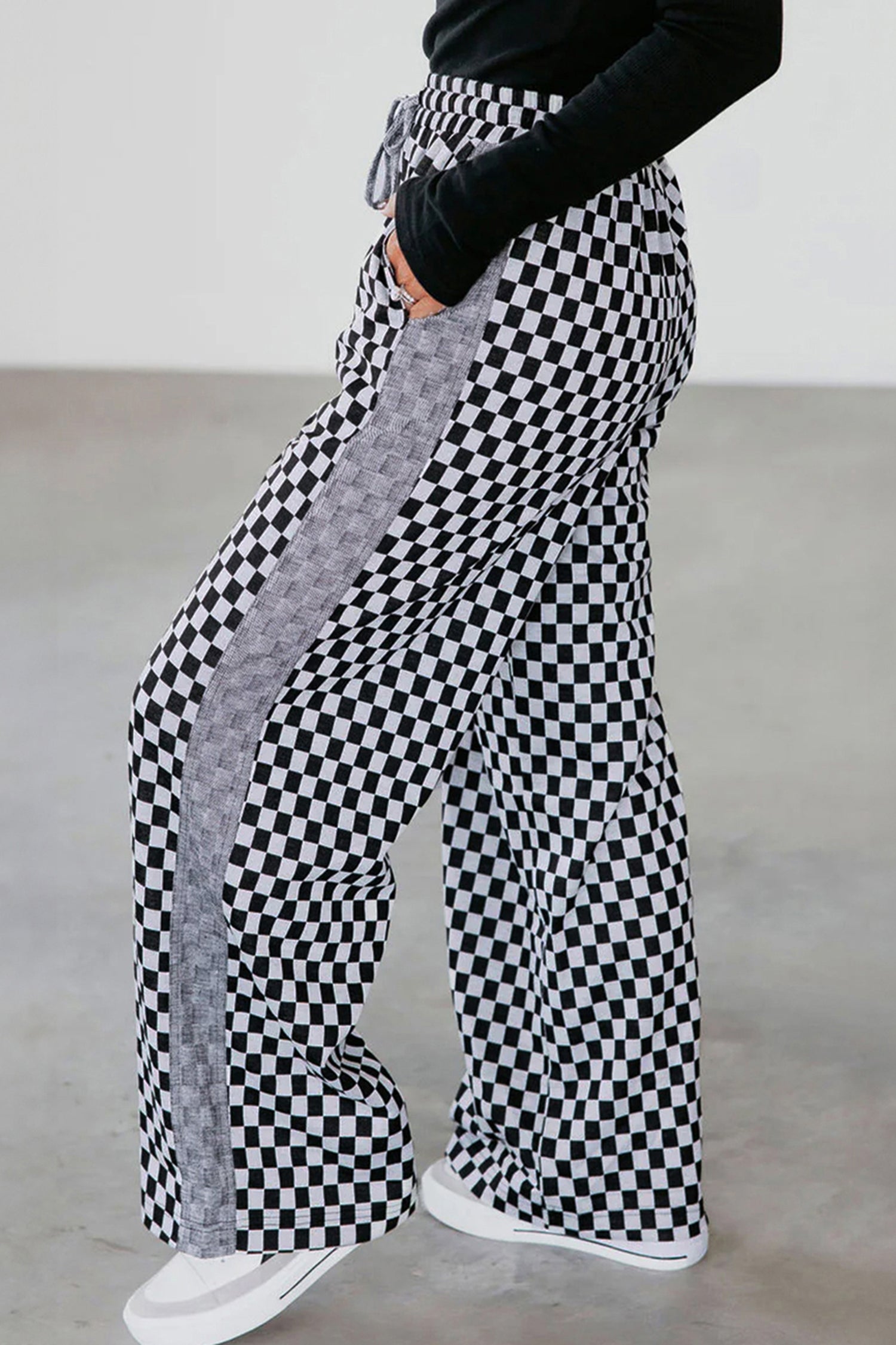 Checkered Drawstring Pants