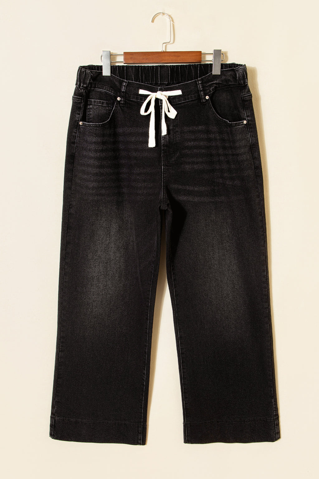 Acid Wash Lace-up Plus Size Jeans
