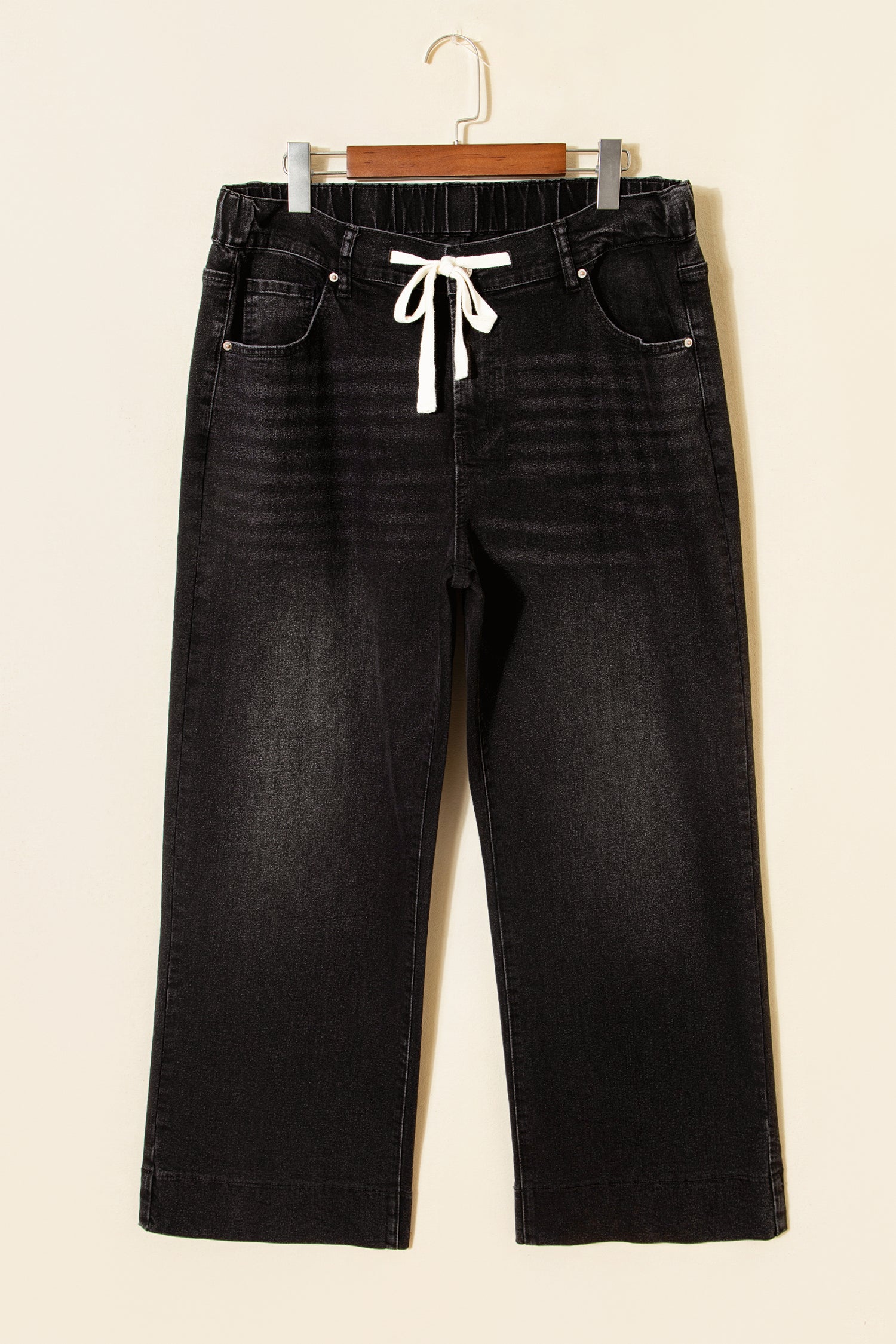 Acid Wash Lace-up Plus Size Jeans