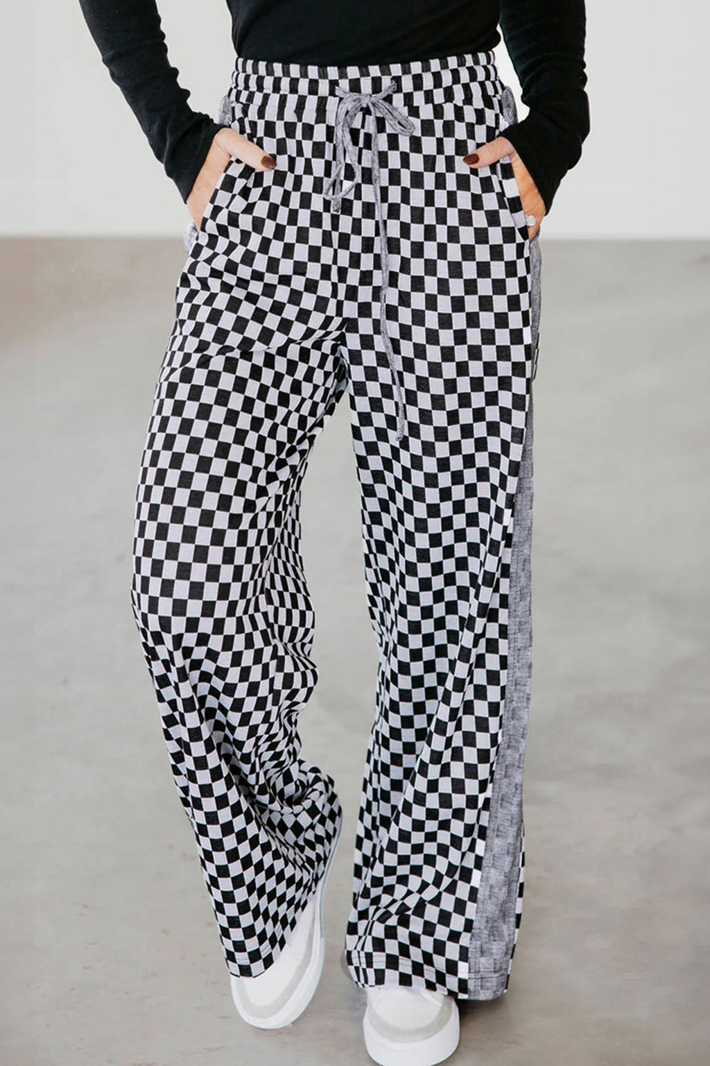 Checkered Drawstring Pants