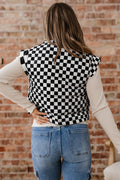Double Checked Cropped Puffer Vest