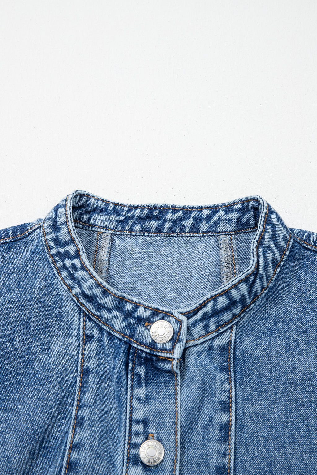 Belted Button Down Denim Mini Dress