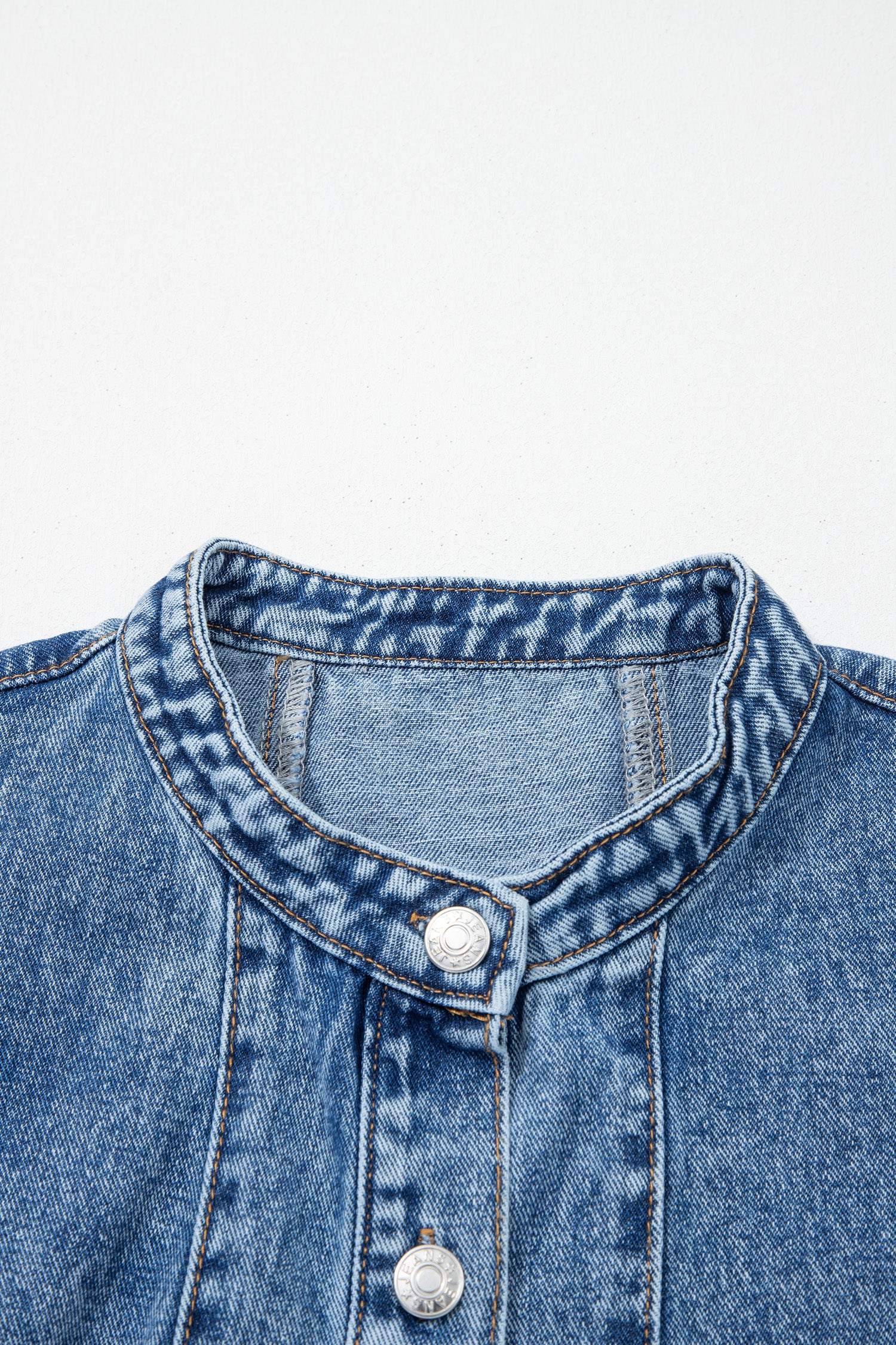 Belted Button Down Denim Mini Dress