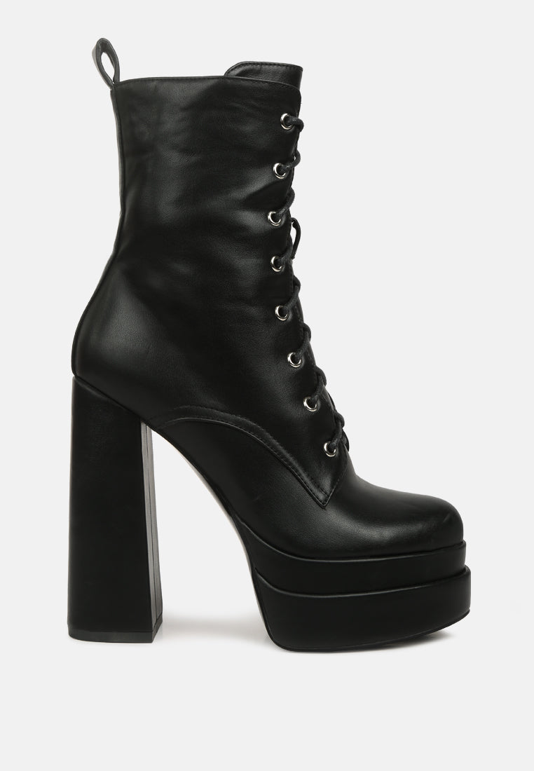 Faux Leather Platform Boots
