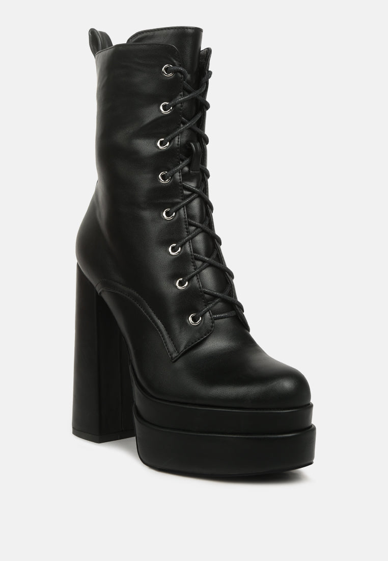 Faux Leather Platform Boots