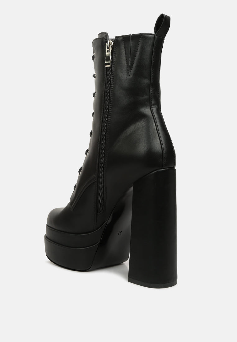 Faux Leather Platform Boots