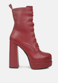 Faux Leather Platform Boots