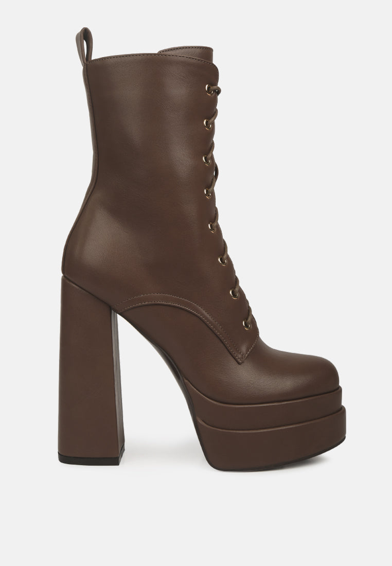 Faux Leather Platform Boots